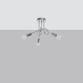Chandelier SUPEŁ 3 chrome + 3X LED bulb E27 3000K 7W 760lm