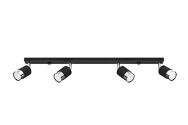 Ceiling lamp NERO 4 black/chrome + 4x LED Bulb GU-10 4000K Cool White 7W 630lm