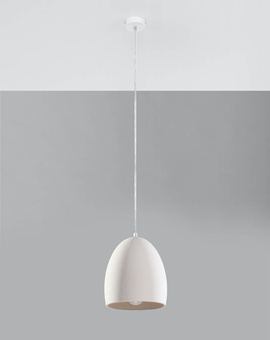 Ceiling ceramic lamp FLAWIUSZ white + 1x LED bulb E27 4000K Cold 7.5W 650lm