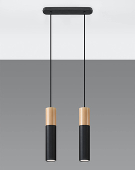 A hanging lamp PABLO 2 black + 2x LED Bulb GU-10 4000K Cool White 7W 630lm