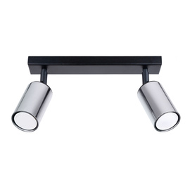 Ceiling lamp WINX 2 black/chrome + 2x LED Bulb GU-10 3000K Warm 7W 510lm
