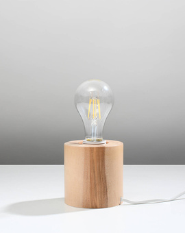 Desk lamp SALGADO natural wood + 1x LED bulb E27 4000K Cool White 7.5W 650lm