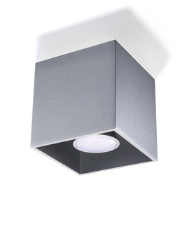 Ceiling lamp QUAD 1 gray + 1x LED Bulb GU-10 3000K Warm 7W 620lm