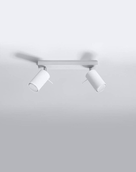 Ceiling lamp RING 2 in white + 2x LED Bulb GU-10 3000K Warm 7W 620lm