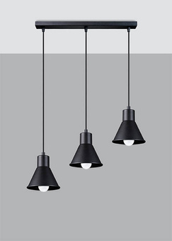 Ceiling lamp TALEJA 3 black [E27] + 3x LED Bulb E27 4000K Cool White 7.5W 650lm