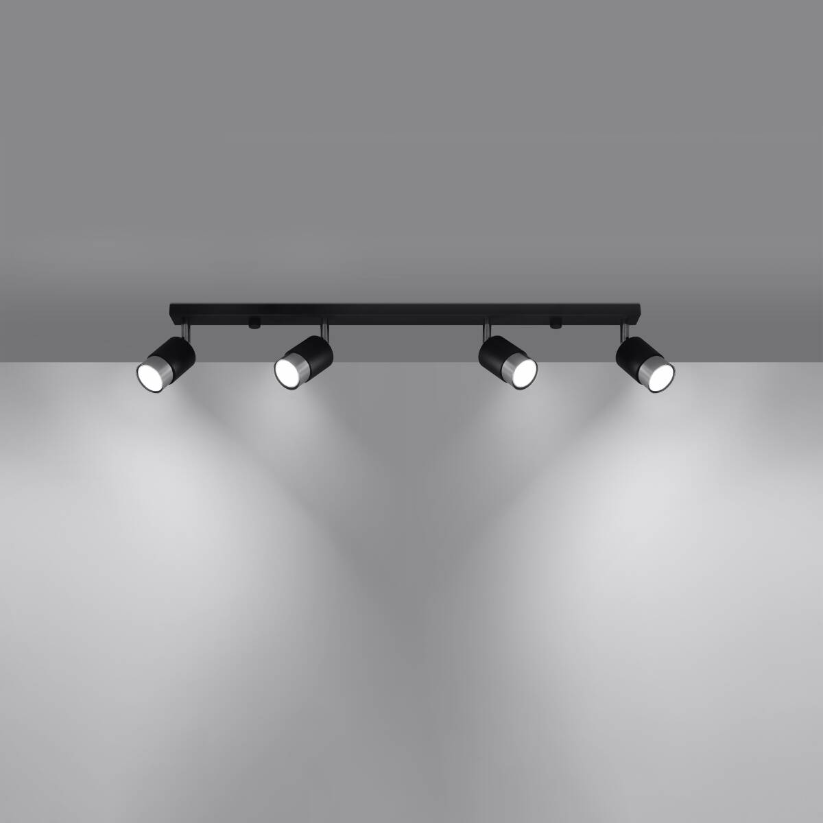 Ceiling lamp NERO 4 black/chrome