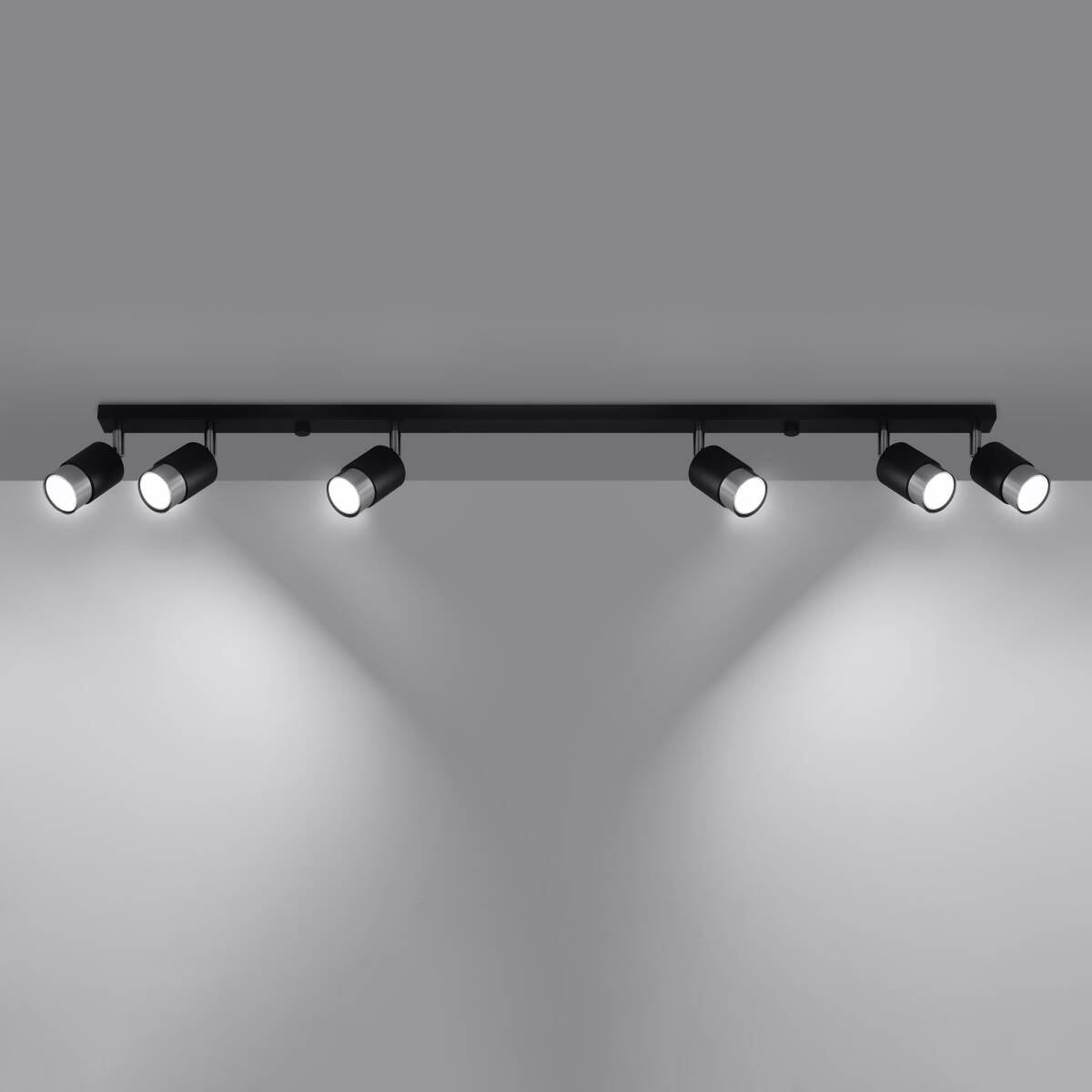 Ceiling lamp NERO 6 black/chrome