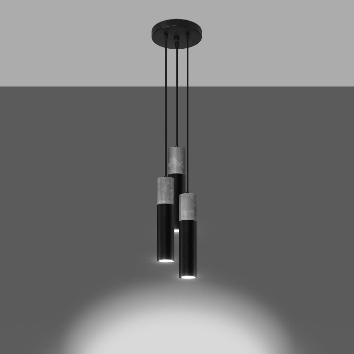 Pendant lamp BORGIO 3P black