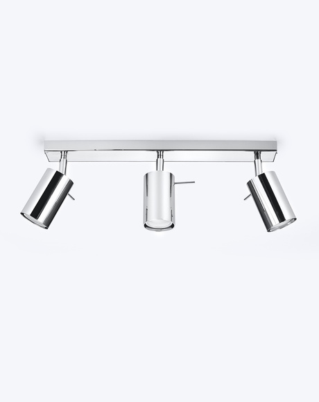 Ceiling lamp RING 3 chrome + 3x LED Bulb GU-10 3000K Warm 7W 620lm