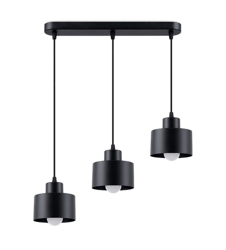 Hanging lamp SAVAR 3 black + 3x LED Bulb E27 3000K Warm 7.5W 620lm