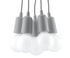 Hanging lamp DIEGO 5 grey + 5x LED Bulb E27 4000K Cool White 7.5W 650lm