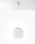 Ceiling lamp BALL transparent + 1x LED Bulb E27 4000K Cool White 7.5W 650lm