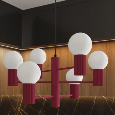 Chandelier HALO 6 burgundy