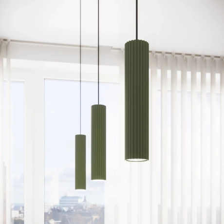 Pendant lamp KARBON 2 olive green