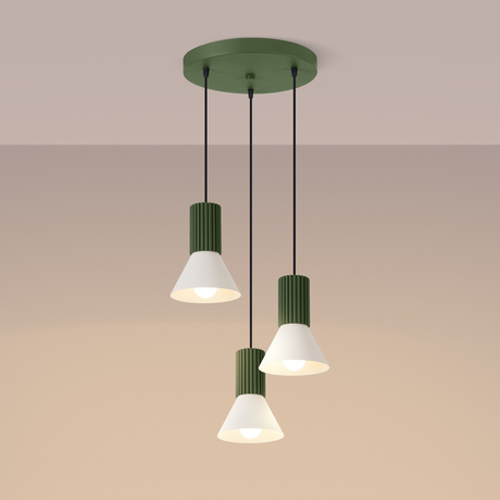 Pendant lamp ESTRIA 3P beige/olive green