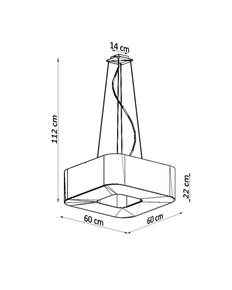 Chandelier URANO 60 white + 8x LED Bulb E27 3000K Warm 7.5W 620lm