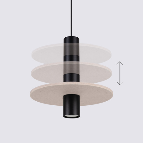 Pendant lamp PELTA 1 black/beige