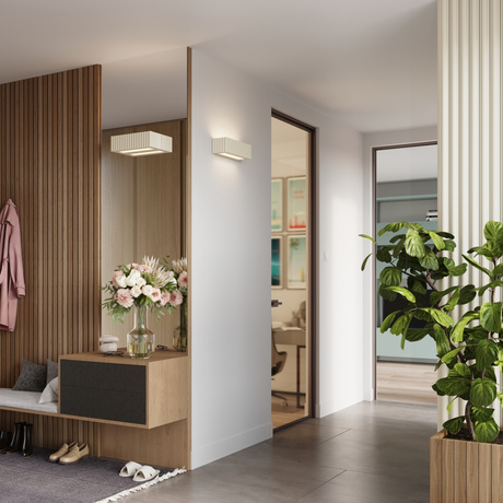 Wall lamp ceramic RIGATA beige