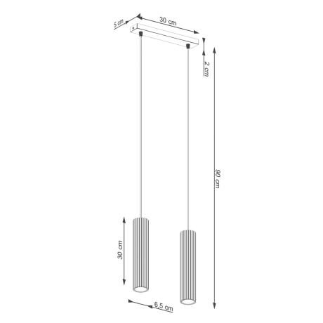 Pendant lamp KARBON 2 white