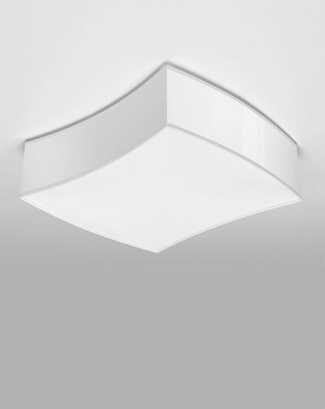 Ceiling lamp SQUARE 1 white + 2x LED Bulb E27 4000K Cold 7.5W 650lm