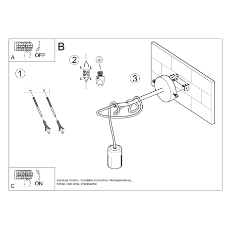 Wall lamp EDISON black