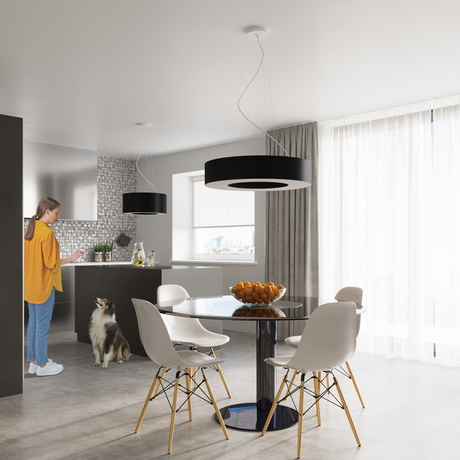 Chandelier SATURNO SLIM 50 black + 5x LED Bulb E27 3000K Warm 7.5W 620lm