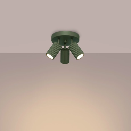 Ceiling lamp KARBON 3P olive green