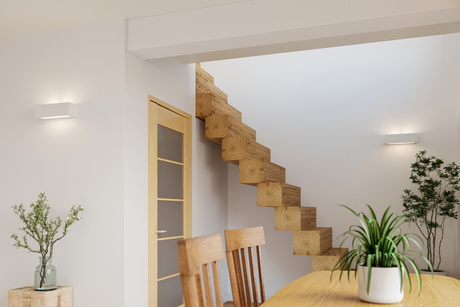 Wall lamp ceramic VEGA white + 1x LED bulb E27 3000K Warm 7.5W 620lm