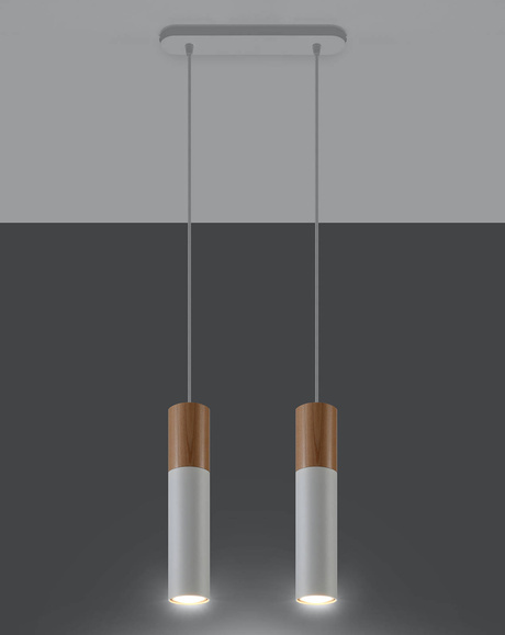 Hanging Lamp PABLO 2 white + 2x LED Bulb GU-10 3000K Warm 7W 620lm