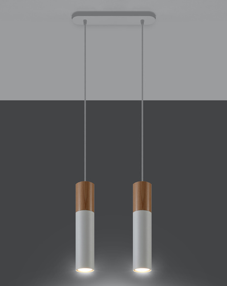 Hanging Lamp PABLO 2 white + 2x LED Bulb GU-10 3000K Warm 7W 620lm