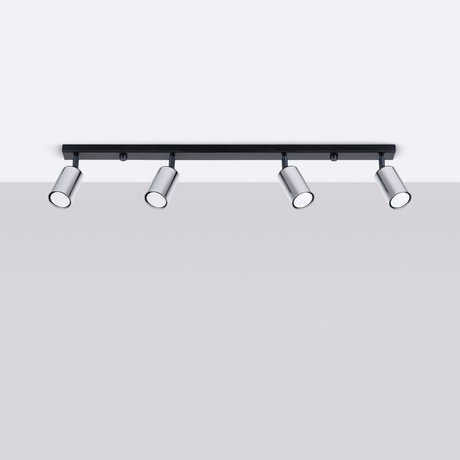 Ceiling lamp WINX 4L black/chrome + 4x LED Bulb GU-10 3000K Warm 7W 510lm