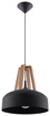 Ceiling pendant lamp CASCO black/natural wood + 1x LED Bulb E27 4000K Cool White 7.5W 650lm