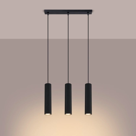 Pendant lamp KARBON 3L black