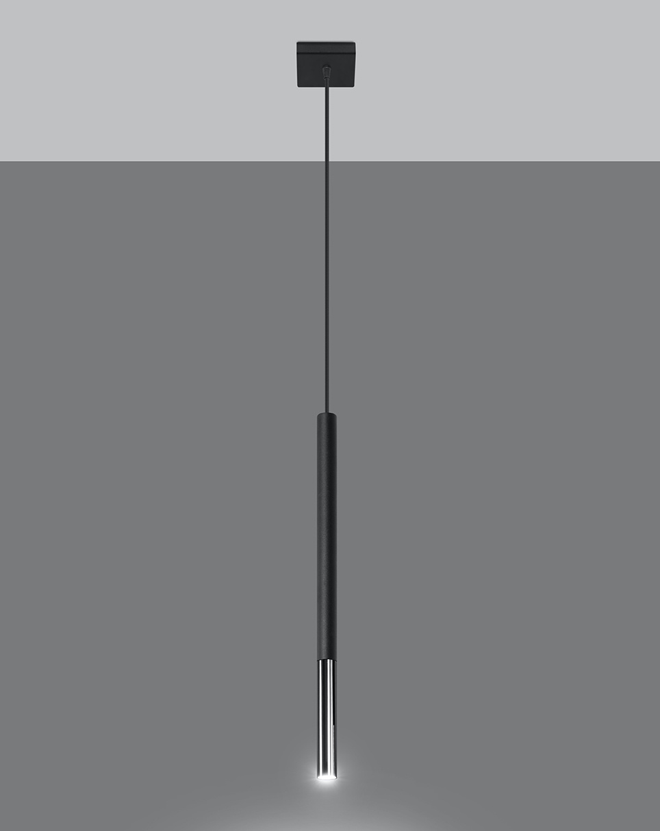 Pendant lamp MOZAICA 1 black/chrome + 1x LED Bulb G9 4000K Cool White 4.5W 530lm