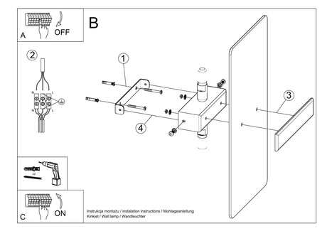 Wall lamp AZALIA 2 with 2 x LED bulbs G9 3000K Warm 4.5W 510lm