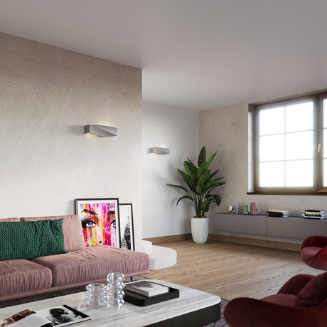 Wall ceramic lamp SIGMA grey + 1x LED Bulb E27 4000K Cool White 7.5W 650lm