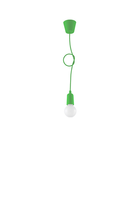 Ceiling pendant lamp DIEGO 1 green + 1x LED Bulb E27 4000K Cool White 7.5W 650lm.