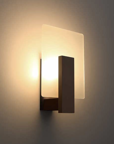Wall lamp LAPPO in wenge + 1x LED Bulb E14 3000K Warm 7.5W 620lm