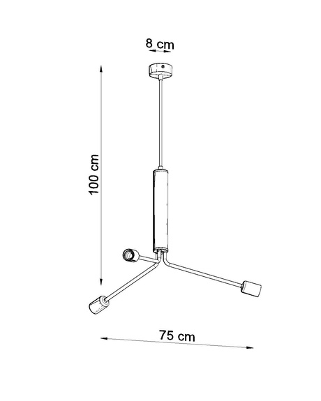Chandelier DUOMO 3D + 3x LED Bulb E27 3000K Warm 7.5W 620lm