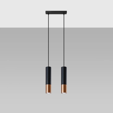 Pendant lamp LOOPEZ 2 black/copper