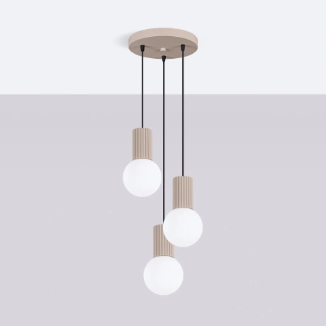 Pendant lamp HALO 3P taupe