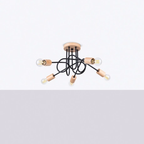 Chandelier EMBER 5 schwarz