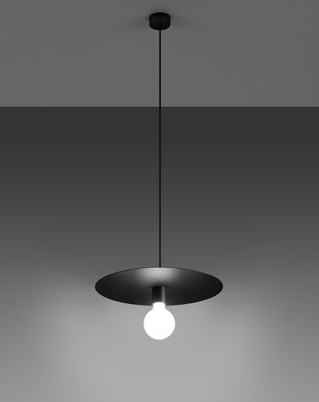 Pendant lamp FLAVIO black + 1x LED Bulb E27 4000K Cool White 7.5W 650lm