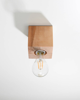 Ceiling lamp ARIZ natural wood + 1x LED Bulb E27 3000K Warm 7.5W 620lm