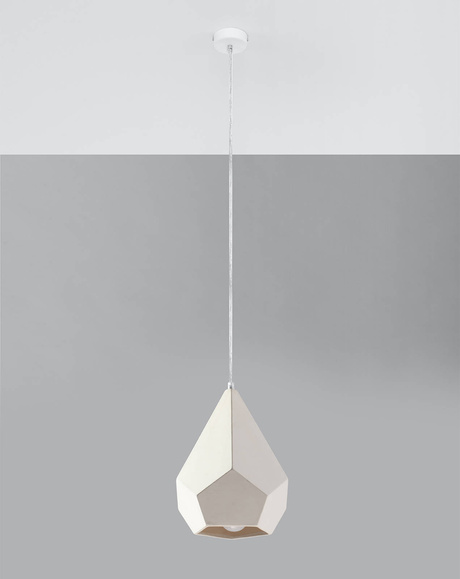 Ceiling ceramic lamp PAVLUS white + 1x LED Bulb E27 4000K Cool White 7.5W 650lm