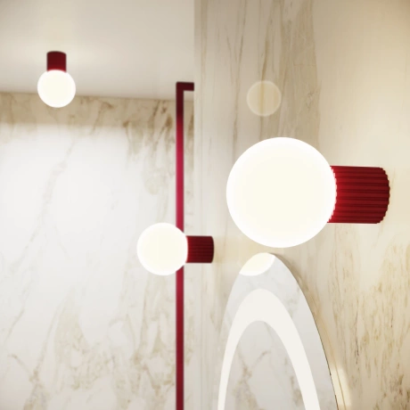 Ceiling lamp HALO burgundy IP44
