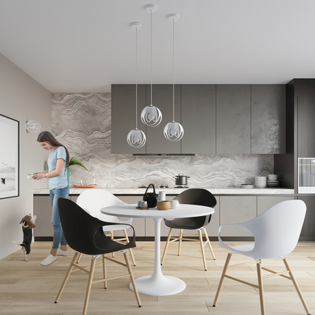 Hanging lamp TULOS 3P white + 3x LED bulb E27 3000K Warm 7.5W 620lm