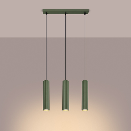 Pendant lamp KARBON 3L olive green