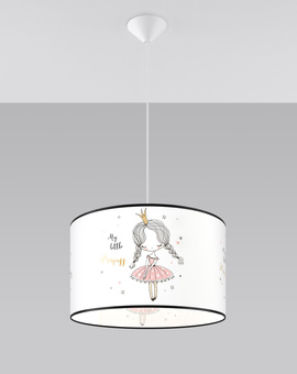Hanging lamp PRINCESS 40 + 1x LED Bulb E27 4000K Cool White 7.5W 650lm.