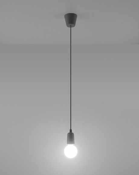 Ceiling pendant DIEGO 1 grey + 1x LED Bulb E27 4000K Cool White 7.5W 650lm